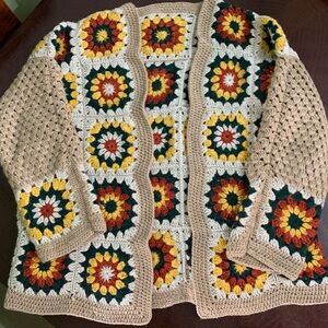 Handmade Crochet Sunflower Cardigan